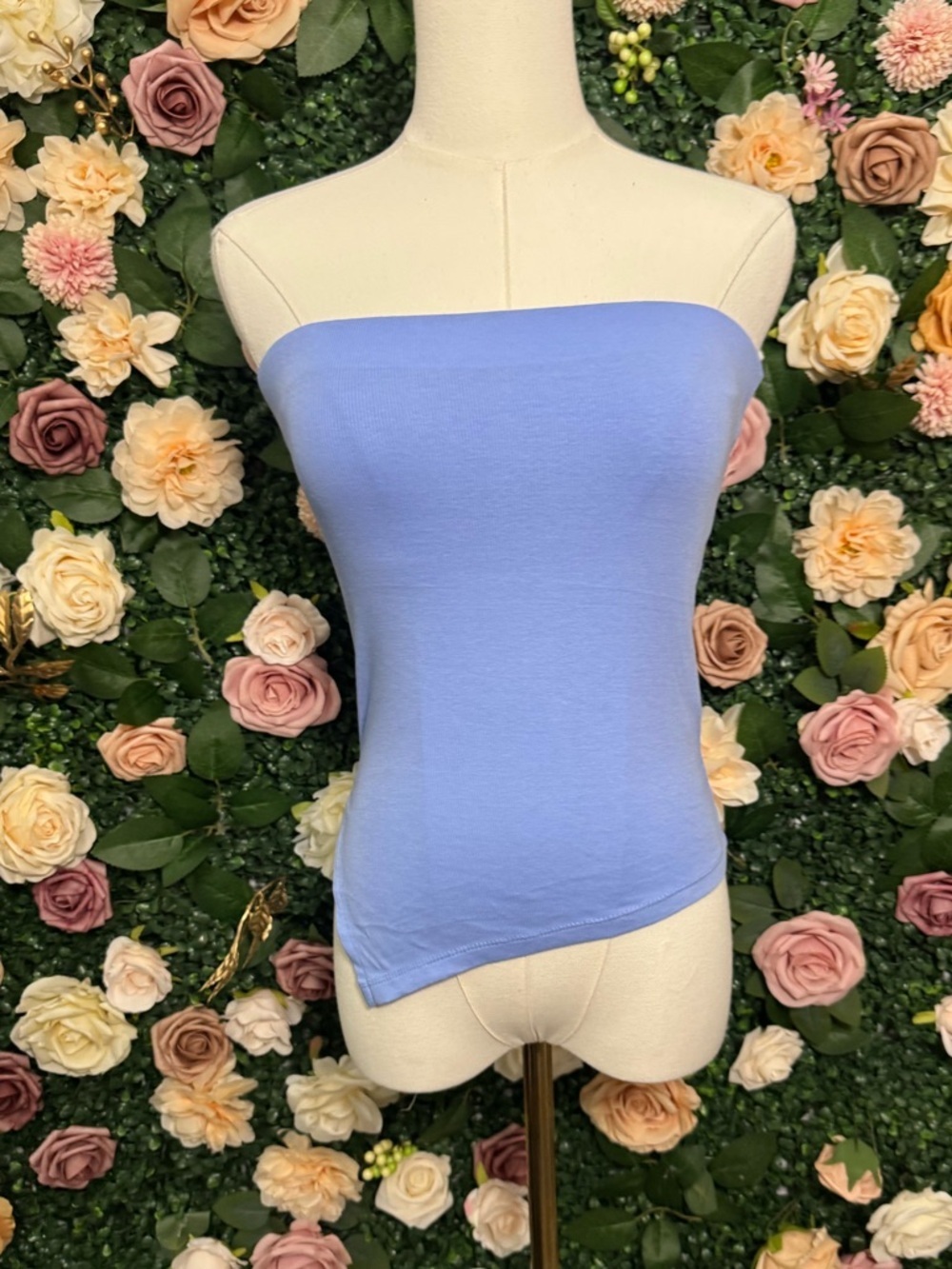 Free People Strapless Tube Top in Blue Vista/Blue